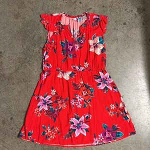 Red Floral Dress, Size XL